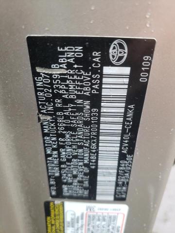 Photo 10 from auction – 2007 TOYOTA CAMRY CE with VIN 4T4BE46KX7R001039