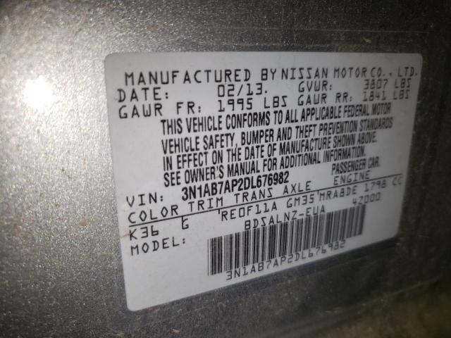 Photo 10 from auction – 2013 NISSAN SENTRA S with VIN 3N1AB7AP2DL676982