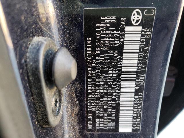 Photo 10 from auction – 2020 TOYOTA COROLLA LE with VIN 5YFEPRAE7LP011572