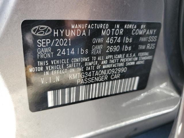 Photo 10 from auction – 2022 GENESIS G70 BASE with VIN KMTG34TA0NU092990