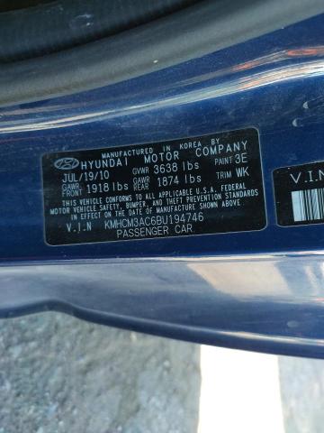 Photo 10 from auction – 2011 HYUNDAI ACCENT GL with VIN KMHCM3AC6BU194746