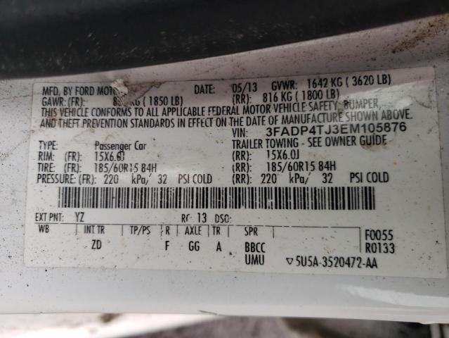Photo 10 from auction – 2014 FORD FIESTA S with VIN 3FADP4TJ3EM105876