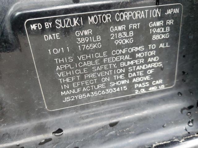 Photo 10 from auction – 2012 SUZUKI SX4 with VIN JS2YB5A35C6303415