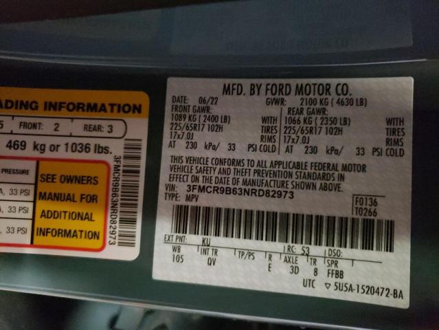 Photo 10 from auction – 2022 FORD BRONCO SPO with VIN 3FMCR9B63NRD82973