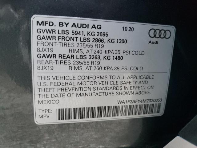 Photo 10 from auction – 2021 AUDI Q5 E PREST with VIN WA1F2AFY4M2020053