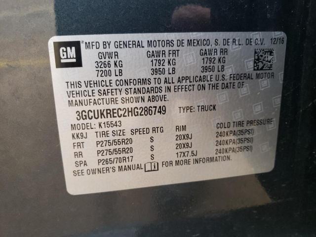 Photo 10 from auction – 2017 CHEVROLET SILVERADO with VIN 3GCUKREC2HG286749