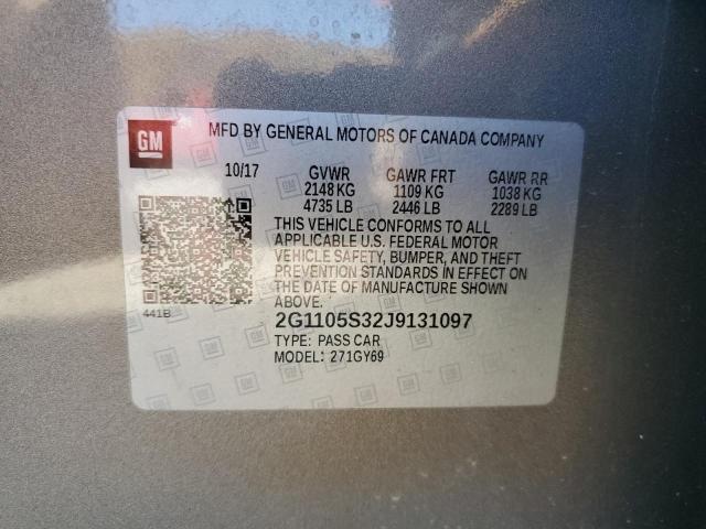 Photo 10 from auction – 2018 CHEVROLET IMPALA LT with VIN 2G1105S32J9131097
