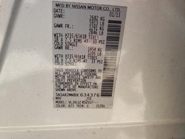 Photo 10 from auction – 2013 NISSAN PATHFINDER with VIN 5N1AR2MN8DC634376