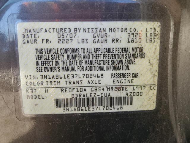 Photo 10 from auction – 2007 NISSAN SENTRA 2.0 with VIN 3N1AB61E37L702468