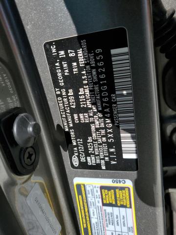 Photo 10 from auction – 2013 KIA OPTIMA LX with VIN 5XXGM4A76DG162659