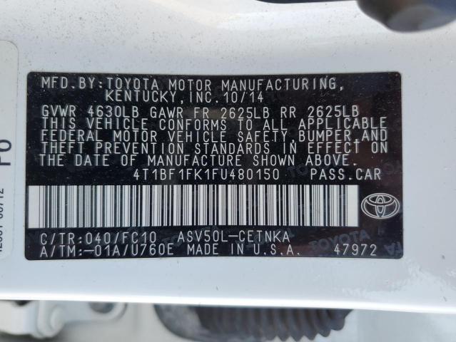 Photo 10 from auction – 2015 TOYOTA CAMRY LE with VIN 4T1BF1FK1FU480150