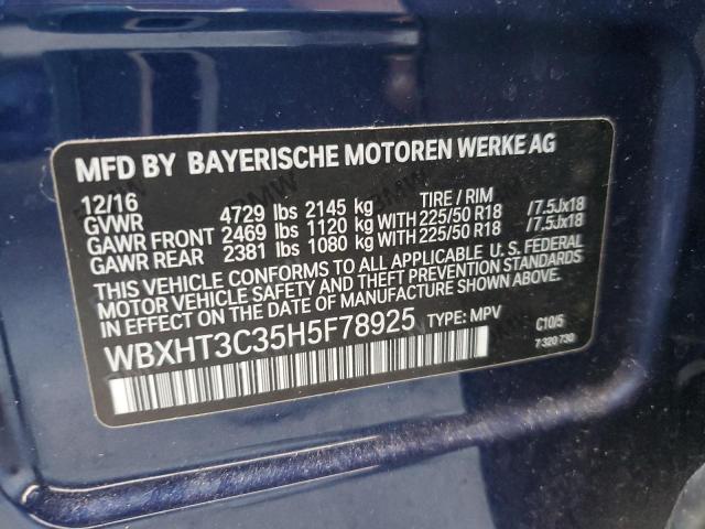 Photo 10 from auction – 2017 BMW X1 XDRIVE2 with VIN WBXHT3C35H5F78925