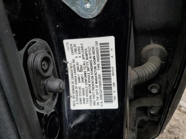 Photo 10 from auction – 2016 HONDA CIVIC LX with VIN 2HGFC2F57GH512331