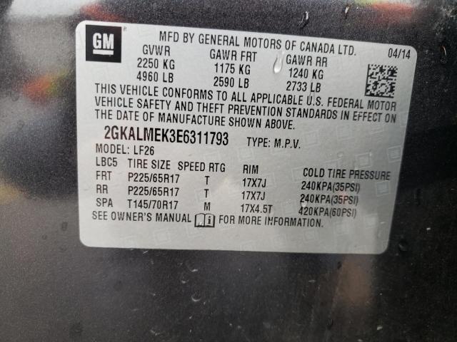 Photo 10 from auction – 2014 GMC TERRAIN SL with VIN 2GKALMEK3E6311793