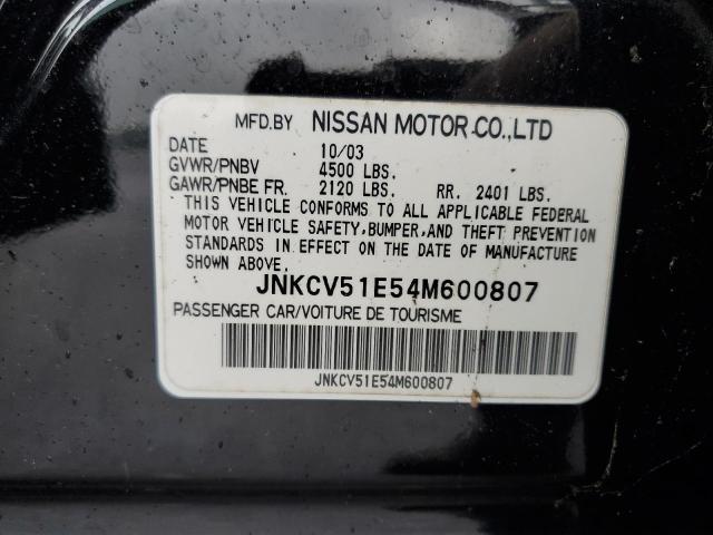 Photo 10 from auction – 2004 INFINITI G35 with VIN JNKCV51E54M600807
