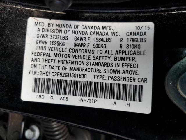 Photo 10 from auction – 2016 HONDA CIVIC LX with VIN 2HGFC2F62GH501830