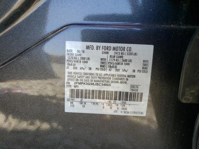 Photo 10 from auction – 2018 FORD EDGE SE with VIN 2FMPK3G98JBC34865