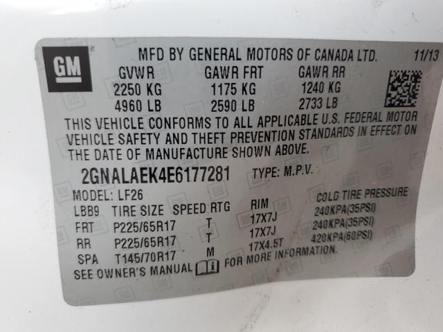 Photo 10 from auction – 2014 CHEVROLET EQUINOX LS with VIN 2GNALAEK4E6177281