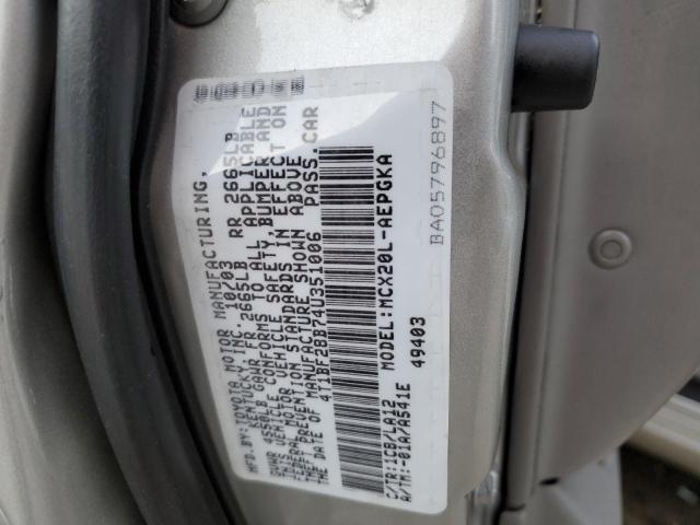 Photo 10 from auction – 2004 TOYOTA AVALON XL with VIN 4T1BF28B74U351006