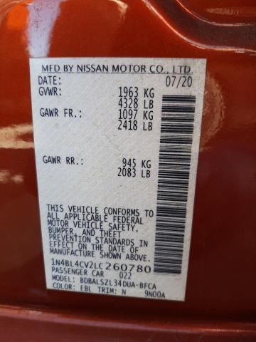 Photo 10 from auction – 2020 NISSAN ALTIMA SR with VIN 1N4BL4CV2LC260780