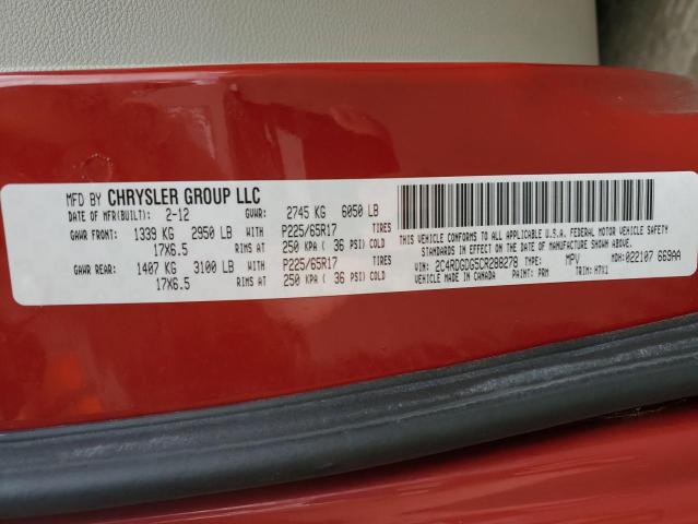 Photo 10 from auction – 2012 DODGE GRAND CARA with VIN 2C4RDGDG5CR288278