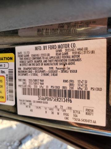 Photo 10 from auction – 2014 FORD FUSION SE with VIN 3FA6P0H75ER213496
