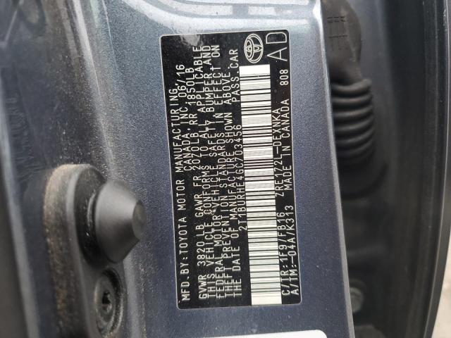 Photo 10 from auction – 2016 TOYOTA COROLLA L with VIN 2T1BURHE4GC703456