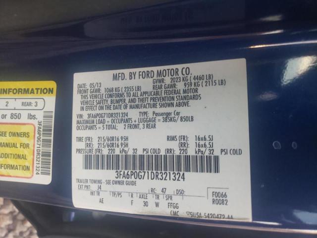 Photo 10 from auction – 2013 FORD FUSION S with VIN 3FA6P0G71DR321324