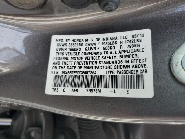 Photo 10 from auction – 2012 HONDA CIVIC LX with VIN 19XFB2F50CE057264