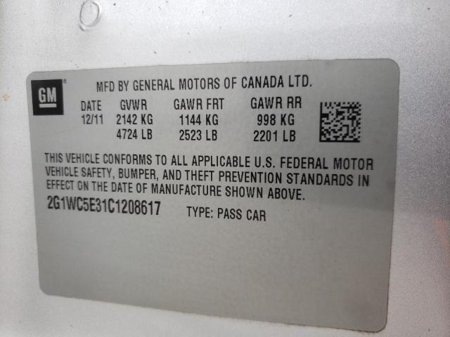 Photo 10 from auction – 2012 CHEVROLET IMPALA LTZ with VIN 2G1WC5E31C1208617