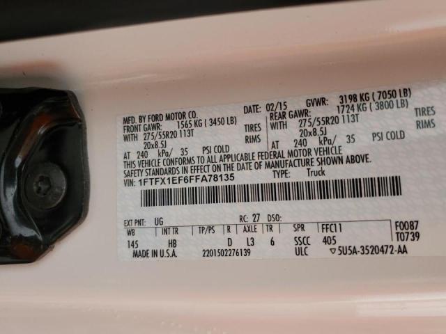 Foto 10 de la subasta – 2015 FORD F150 SUPER con VIN 1FTFX1EF6FFA78135