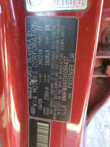 Photo 10 from auction – 2010 KIA FORTE SX with VIN KNAFW4A31A5066437