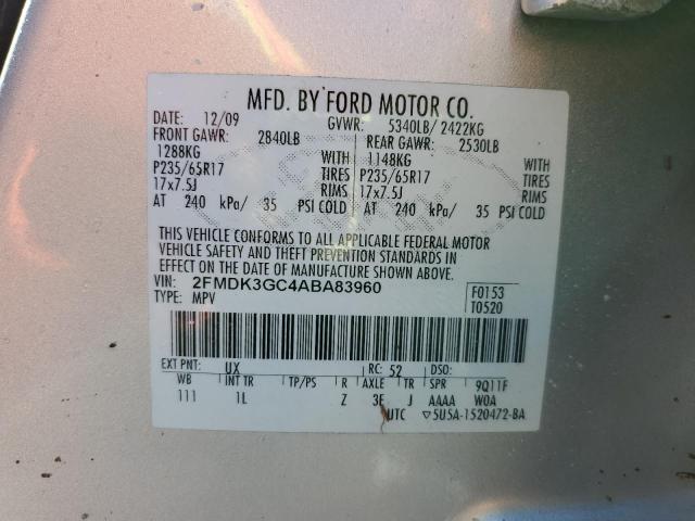 Photo 10 from auction – 2010 FORD EDGE SE with VIN 2FMDK3GC4ABA83960