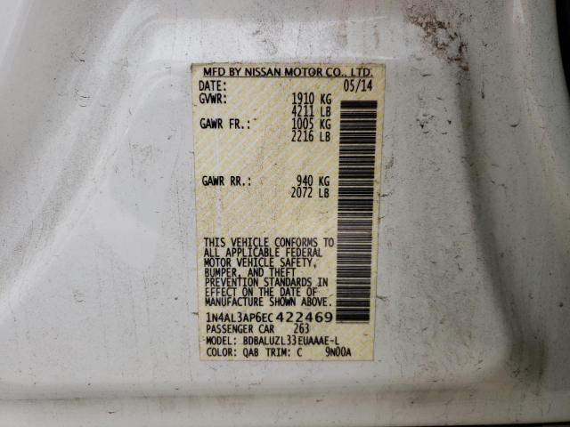 Photo 10 from auction – 2014 NISSAN ALTIMA 2.5 with VIN 1N4AL3AP6EC422469