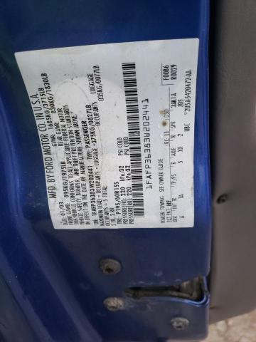 Photo 10 from auction – 2003 FORD FOCUS SE with VIN 1FAFP36383W202441
