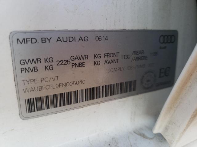 Photo 10 from auction – 2015 AUDI A4 PREMIUM with VIN WAUBFCFL9FN005040