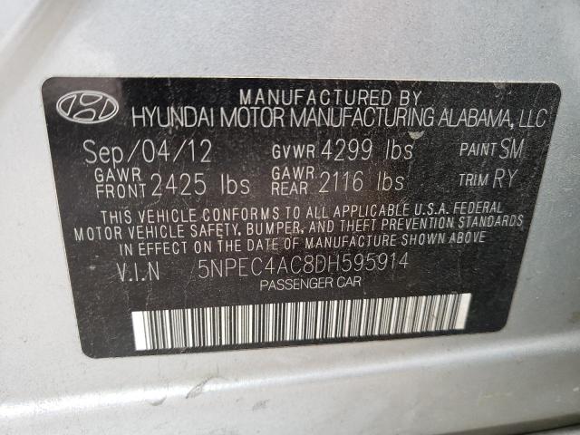 Photo 10 from auction – 2013 HYUNDAI SONATA SE with VIN 5NPEC4AC8DH595914