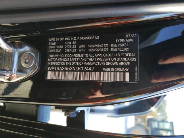 Photo 10 from auction – 2022 PORSCHE MACAN with VIN WP1AA2A53NLB12447