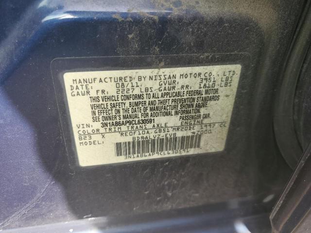 Photo 10 from auction – 2012 NISSAN SENTRA 2.0 with VIN 3N1AB6AP9CL630591