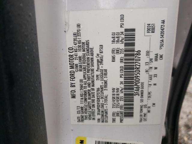 Photo 10 from auction – 2013 FORD FUSION TIT with VIN 3FA6P0D95DR270786