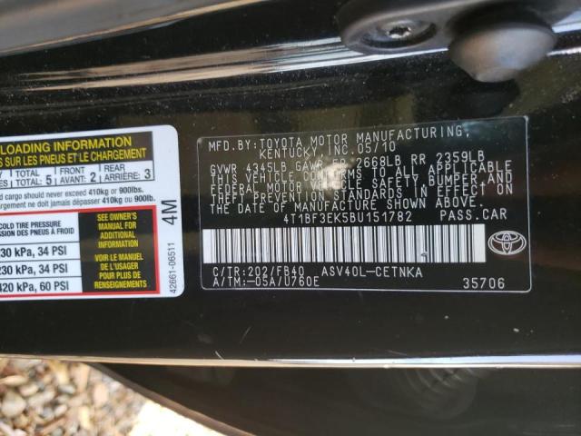 Photo 10 from auction – 2011 TOYOTA CAMRY BASE with VIN 4T1BF3EK5BU151782