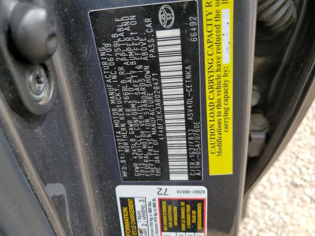 Photo 10 from auction – 2010 TOYOTA CAMRY BASE with VIN 4T4BF3EK3AR028471