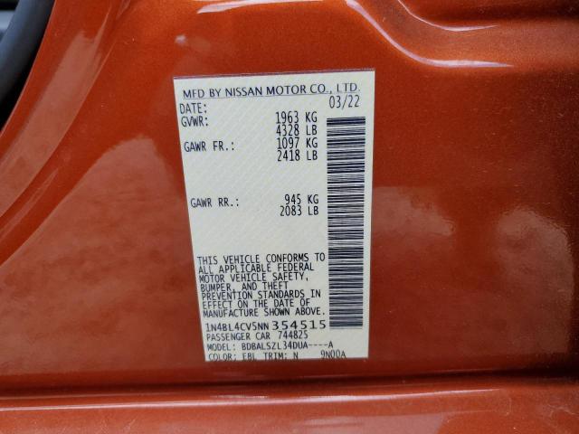 Photo 10 from auction – 2022 NISSAN ALTIMA with VIN 1N4BL4CV5NN354515