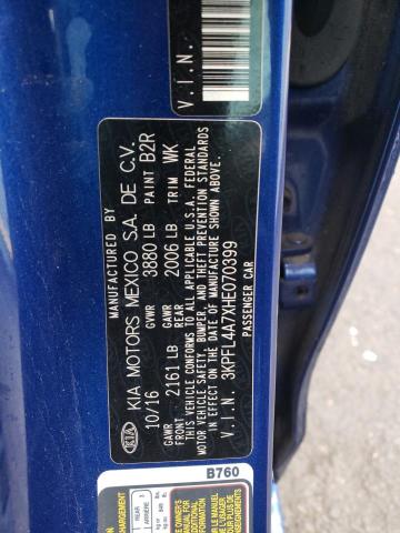 Photo 10 from auction – 2017 KIA FORTE LX with VIN 3KPFL4A7XHE070399
