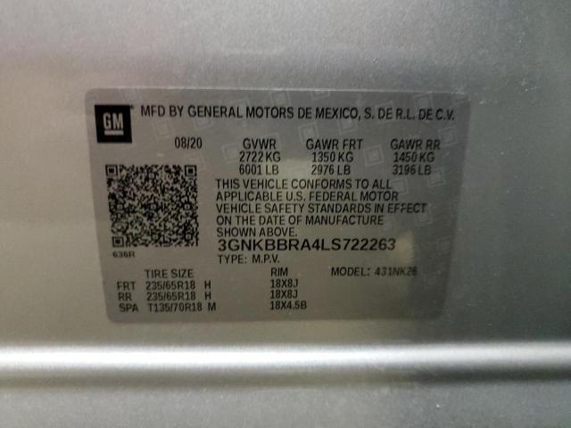 Photo 10 from auction – 2020 CHEVROLET BLAZER 1LT with VIN 3GNKBBRA4LS722263