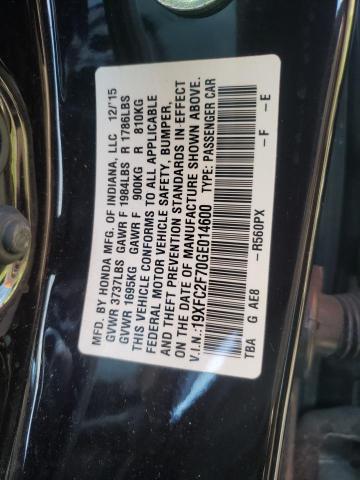 Photo 10 from auction – 2016 HONDA CIVIC EX with VIN 19XFC2F70GE014600