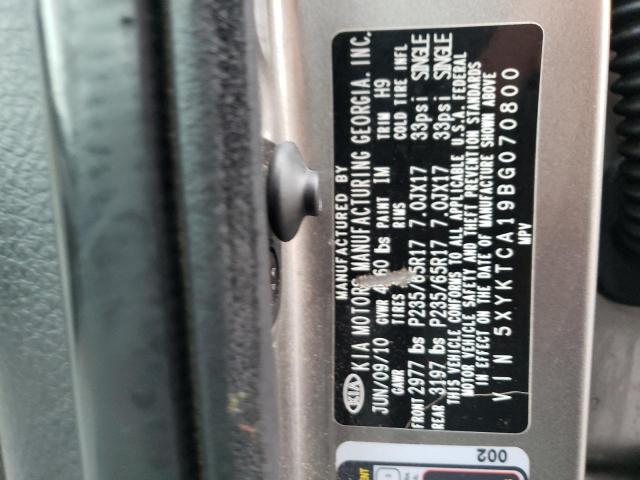 Photo 10 from auction – 2011 KIA SORENTO BA with VIN 5XYKTCA19BG070800