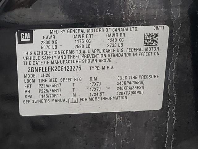 Photo 10 from auction – 2012 CHEVROLET EQUINOX LT with VIN 2GNFLEEK2C6123276
