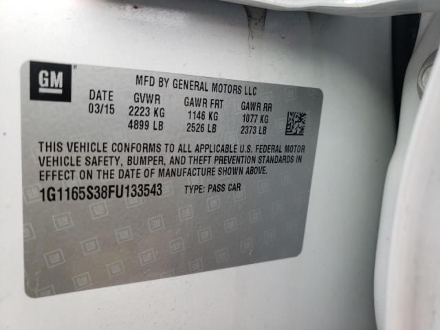 Photo 10 from auction – 2015 CHEVROLET IMPALA LTZ with VIN 1G1165S38FU133543