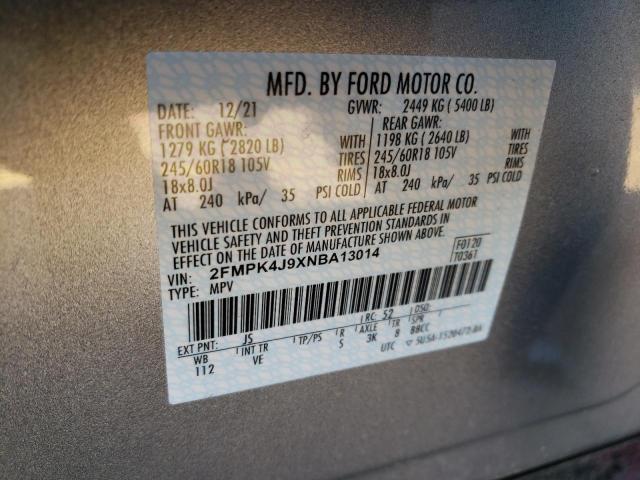 Photo 10 from auction – 2022 FORD EDGE SEL with VIN 2FMPK4J9XNBA13014